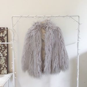 pale purple-grey fur coat
